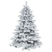 12'Hx92"W Flocked Alaskan Pine Artificial Christmas Tree, LED Pre-Lit -White - A806391LED