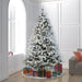 7'6"Hx68"W Flocked Alaskan Pine Artificial Christmas Tree, LED Pre-Lit -White - A806376LED