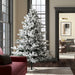 7'6"Hx68"W Flocked Alaskan Pine Artificial Christmas Tree, LED Pre-Lit -White - A806376LED