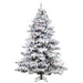 7'6"Hx68"W Flocked Alaskan Pine Artificial Christmas Tree, LED Pre-Lit (Multicolor) -White - A806377LED