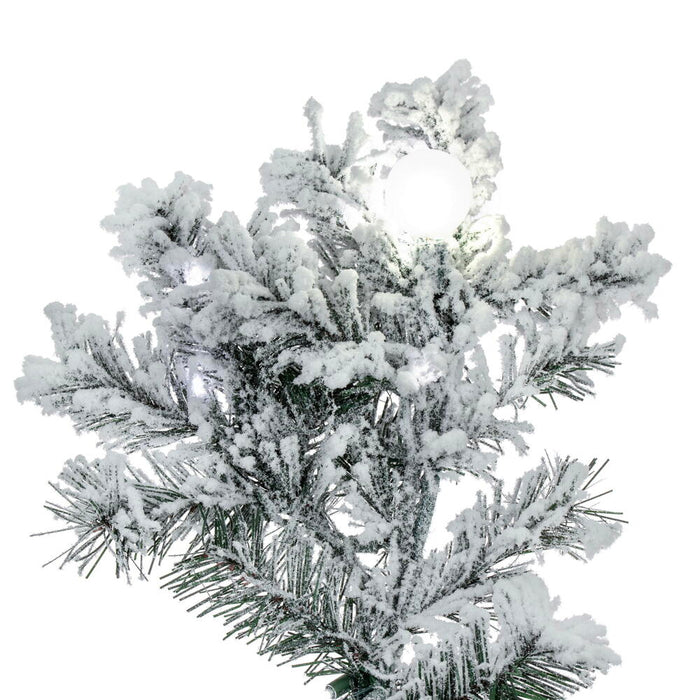 6'6"Hx62"W Flocked Alaskan Pine Artificial Christmas Tree, G50 & LED Pre-Lit -White - A806368LED