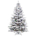 9'Hx73"W Flocked Alaskan Pine Artificial Christmas Tree, LED Pre-Lit (Multicolor) -White - A806382LED