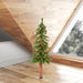 3'Hx22"W Natural Trunk Alpine Artificial Christmas Tree With Pinecone & Vines, LED Pre-Lit -Green - A807231LED