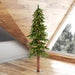 4'Hx25"W Natural Trunk Alpine Artificial Christmas Tree With Pinecone & Vines, LED Pre-Lit -Green - A807241LED