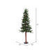 6'Hx33"W Natural Trunk Alpine Artificial Christmas Tree With Pinecone & Vines, Unlit -Green - A807260