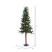 7'Hx41"W Natural Trunk Alpine Artificial Christmas Tree With Pinecone & Vines, Unlit -Green - A807270