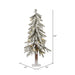 2'Hx14"W Flocked Natural Trunk Alpine Artificial Christmas Tree, LED Pre-Lit -White/Green - A807421LED