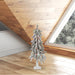 2'Hx14"W Flocked Natural Trunk Alpine Artificial Christmas Tree, LED Pre-Lit (Multicolor) -White/Green - A807422LED
