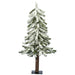 3'Hx21"W Flocked Natural Trunk Alpine Artificial Christmas Tree, Unlit -White/Green - A807430