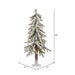 3'Hx21"W Flocked Natural Trunk Alpine Artificial Christmas Tree, LED Pre-Lit -White/Green - A807431LED