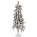 3'Hx21"W Flocked Natural Trunk Alpine Artificial Christmas Tree, LED Pre-Lit (Multicolor) -White/Green - A807432LED