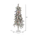 3'Hx21"W Flocked Natural Trunk Alpine Artificial Christmas Tree, LED Pre-Lit (Multicolor) -White/Green - A807432LED