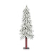 4'Hx23"W Flocked Natural Trunk Alpine Artificial Christmas Tree, Unlit -White/Green - A807440