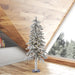 4'Hx23"W Flocked Natural Trunk Alpine Artificial Christmas Tree, LED Pre-Lit -White/Green - A807441LED