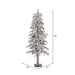 4'Hx23"W Flocked Natural Trunk Alpine Artificial Christmas Tree, LED Pre-Lit (Multicolor) -White/Green - A807442LED