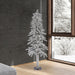 5'Hx27"W Flocked Natural Trunk Alpine Artificial Christmas Tree, Unlit -White/Green - A807450