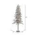 5'Hx27"W Flocked Natural Trunk Alpine Artificial Christmas Tree, LED Pre-Lit -White/Green - A807451LED