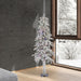 5'Hx27"W Flocked Natural Trunk Alpine Artificial Christmas Tree, LED Pre-Lit (Multicolor) -White/Green - A807452LED