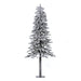 6'Hx33"W Flocked Natural Trunk Alpine Artificial Christmas Tree, Unlit -White/Green - A807460