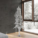 6'Hx33"W Flocked Natural Trunk Alpine Artificial Christmas Tree, Unlit -White/Green - A807460