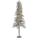 6'Hx33"W Flocked Natural Trunk Alpine Artificial Christmas Tree, LED Pre-Lit -White/Green - A807461LED