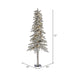 6'Hx33"W Flocked Natural Trunk Alpine Artificial Christmas Tree, LED Pre-Lit -White/Green - A807461LED