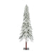 7'Hx41"W Flocked Natural Trunk Alpine Artificial Christmas Tree, Unlit -White/Green - A807470