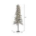7'Hx41"W Flocked Natural Trunk Alpine Artificial Christmas Tree, LED Pre-Lit -White/Green - A807471LED