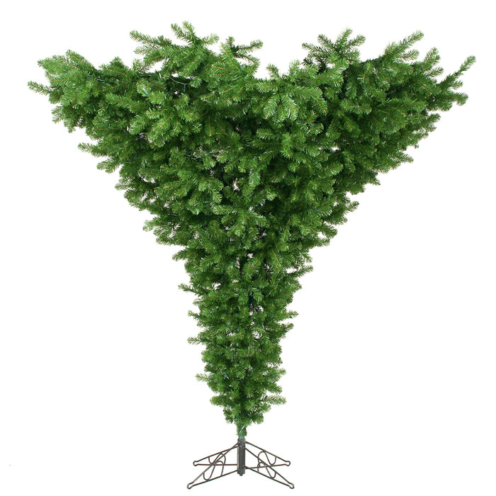 7'6"Hx95"W Upside-Down Pine Artificial Christmas Tree, Unlit -Green - A860175