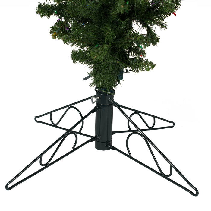 7'6"Hx95"W Upside-Down Pine Artificial Christmas Tree, LED Pre-Lit (Multicolor) -Green - A860177LED