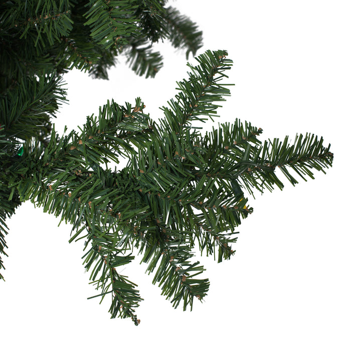 7'6"Hx95"W Upside-Down Pine Artificial Christmas Tree, LED Pre-Lit (Multicolor) -Green - A860177LED