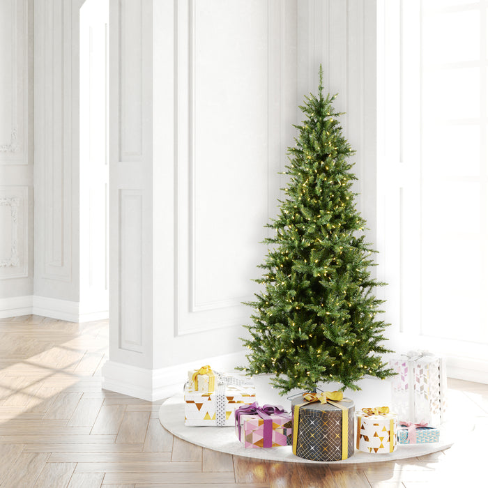 6'6"Hx41"W Slim Camdon Fir Artificial Christmas Tree, LED Pre-Lit -Green - A860866LED