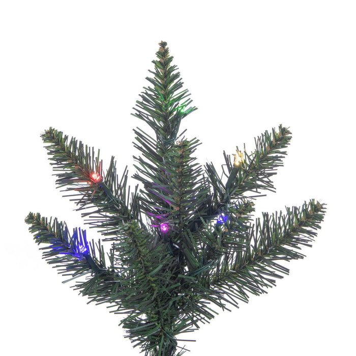 9'6"Hx54"W Slim Camdon Fir Artificial Christmas Tree, Micro LED Pre-Lit (Multi-Mode) -Green - A860888LEDCC