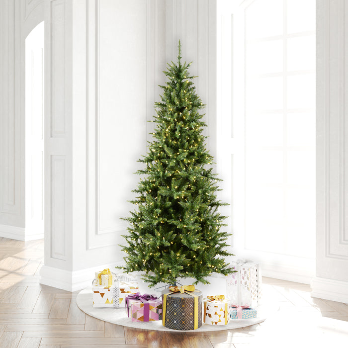 7'6"Hx45"W Slim Camdon Fir Artificial Christmas Tree, Micro LED Pre-Lit (Multi-Mode) -Green - A860878LEDCC