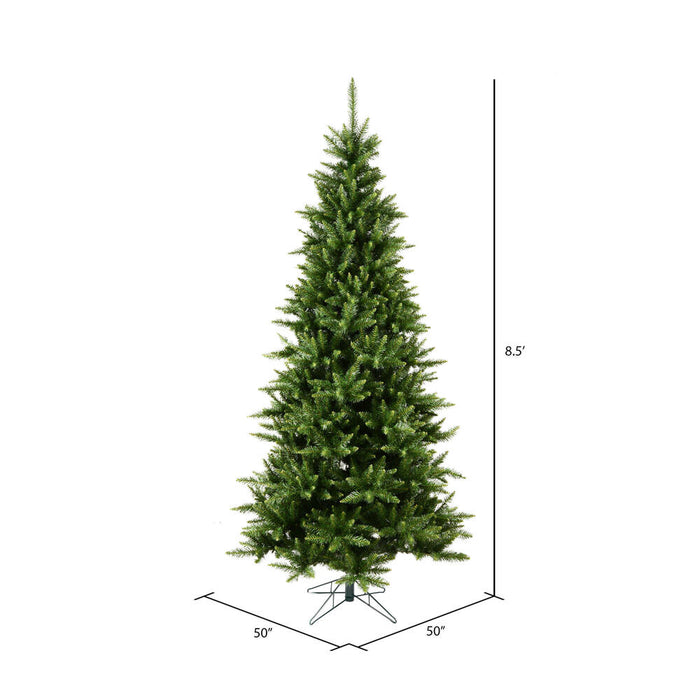 8'6"Hx50"W Slim Camdon Fir Artificial Christmas Tree, Unlit -Green - A860880
