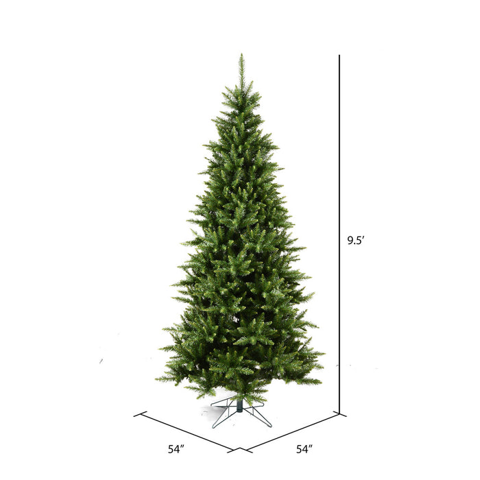 9'6"Hx54"W Slim Camdon Fir Artificial Christmas Tree, Unlit -Green - A860885