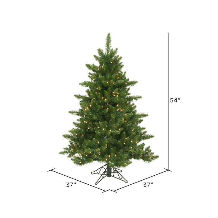 4'6"Hx37"W Camdon Fir Artificial Christmas Tree, LED Pre-Lit -Green - A860946LED