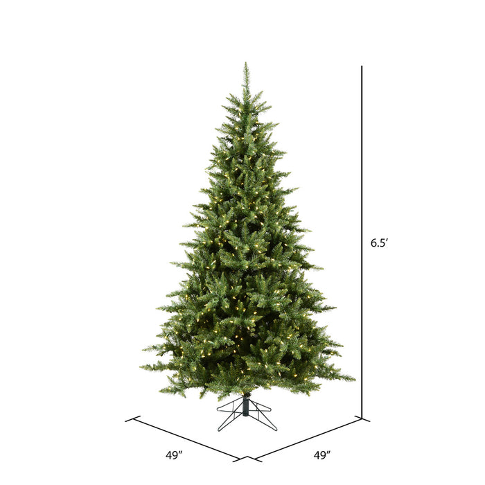 6'6"Hx49"W Camdon Fir Artificial Christmas Tree, LED Pre-Lit -Green - A860966LED