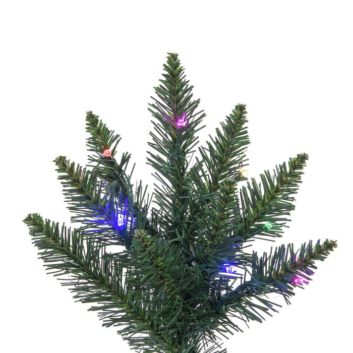 7'6"Hx55"W Camdon Fir Artificial Christmas Tree, Micro LED Pre-Lit (Multi-Mode) -Green - A860978LEDCC