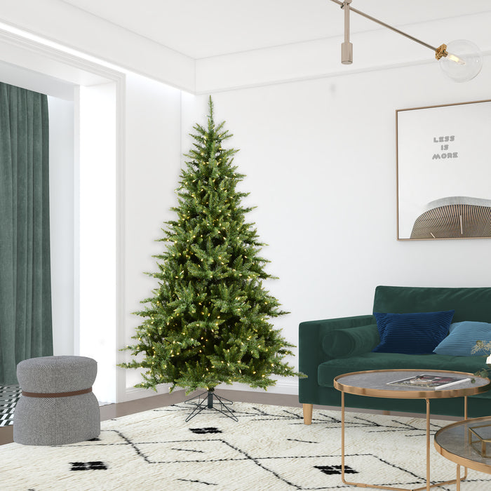 7'6"Hx55"W Camdon Fir Artificial Christmas Tree, Micro LED Pre-Lit (Multi-Mode) -Green - A860978LEDCC