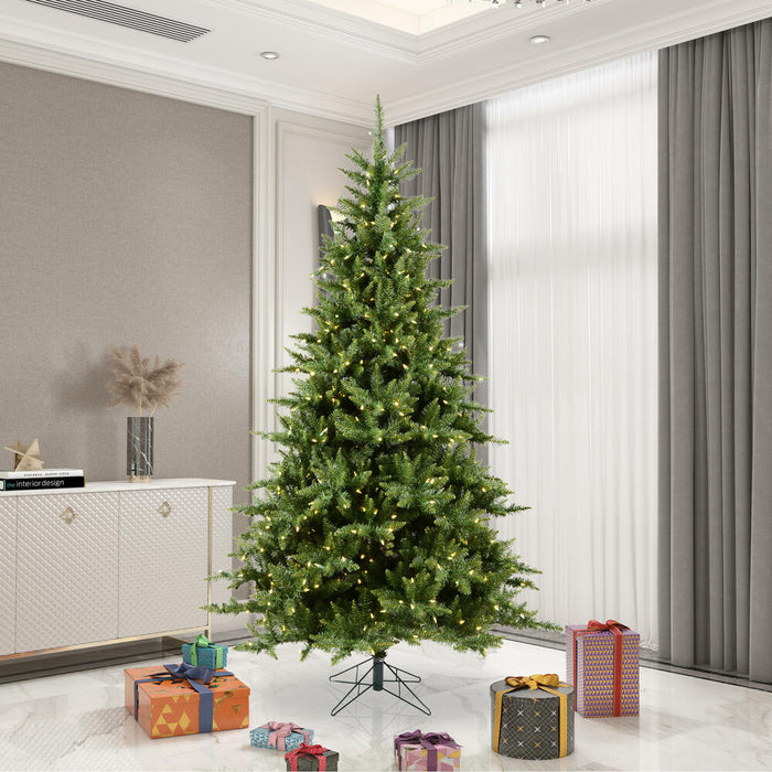 8'6"Hx58"W Camdon Fir Artificial Christmas Tree, LED Pre-Lit -Green - A860981LED
