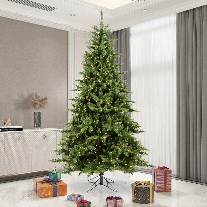 9'6"Hx66"W Camdon Fir Artificial Christmas Tree, Micro LED Pre-Lit (Multi-Mode) -Green - A860988LEDCC