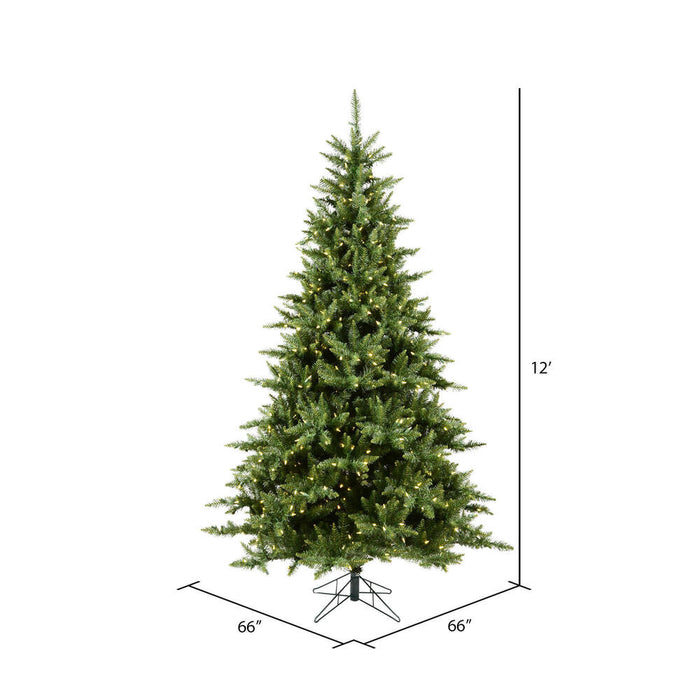 12'Hx80"W Camdon Fir Artificial Christmas Tree, LED Pre-Lit -Green - A860991LED