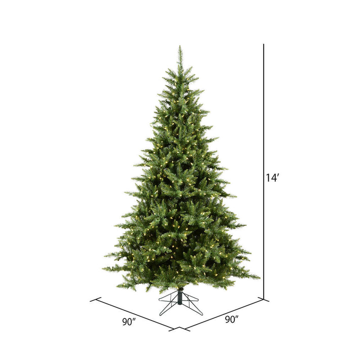 14'Hx90"W Camdon Fir Artificial Christmas Tree, LED Pre-Lit -Green - A860994LED