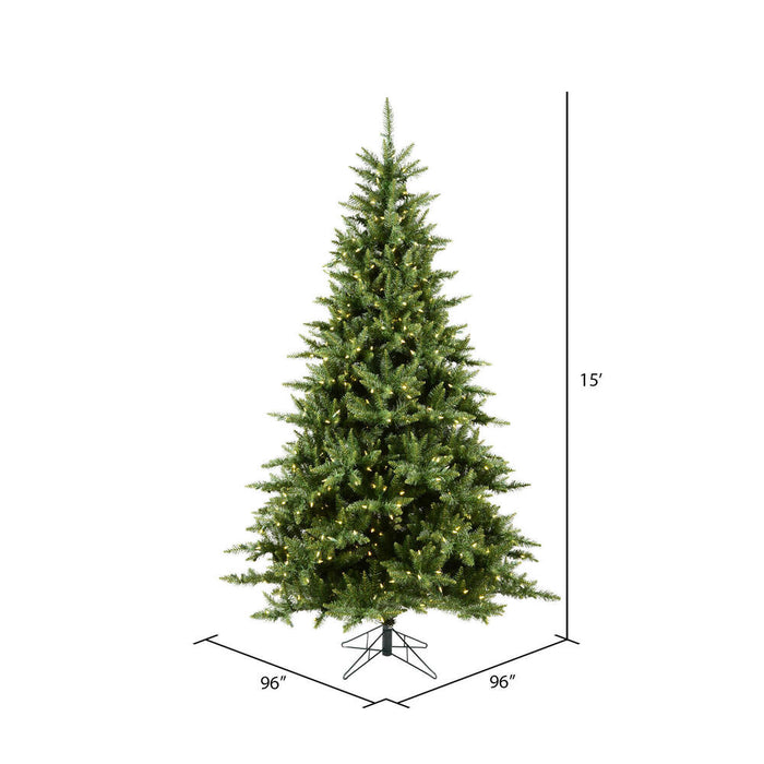 15'Hx96"W Camdon Fir Artificial Christmas Tree, LED Pre-Lit -Green - A860997LED