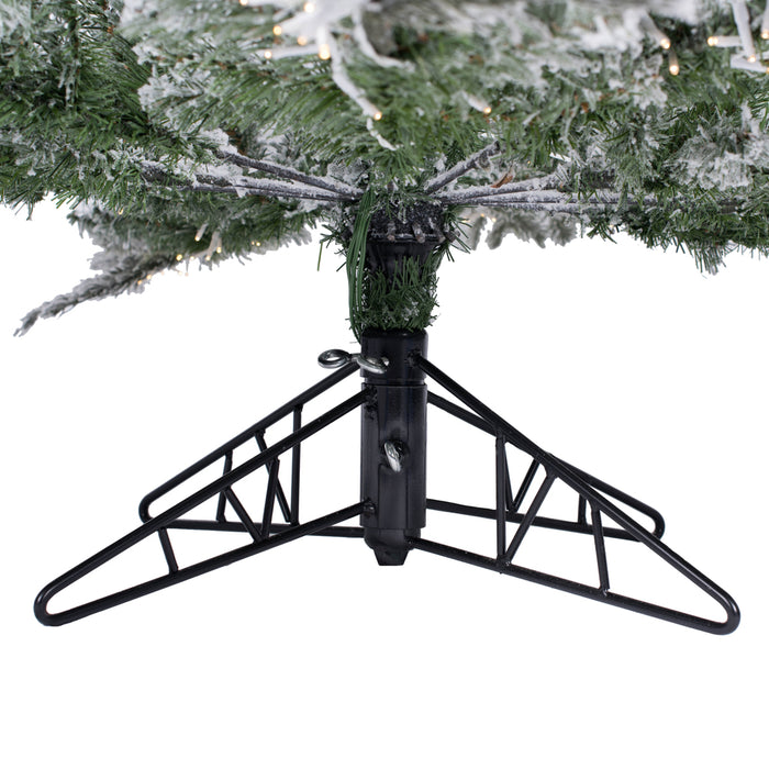 7'6"Hx48"W Flocked Sierra Artificial Christmas Tree, Unlit -White/Green - A862075