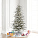 6'6"Hx48"W Flocked Sierra Artificial Christmas Tree, LED Pre-Lit -White/Green - A862066LED