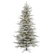 10'Hx66"W Flocked Sierra Artificial Christmas Tree, LED Pre-Lit -White/Green - A862086LED
