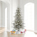 7'6"Hx48"W Flocked Sierra Artificial Christmas Tree, LED Pre-Lit -White/Green - A862076LED