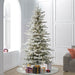 10'Hx66"W Flocked Sierra Artificial Christmas Tree, LED Pre-Lit -White/Green - A862086LED